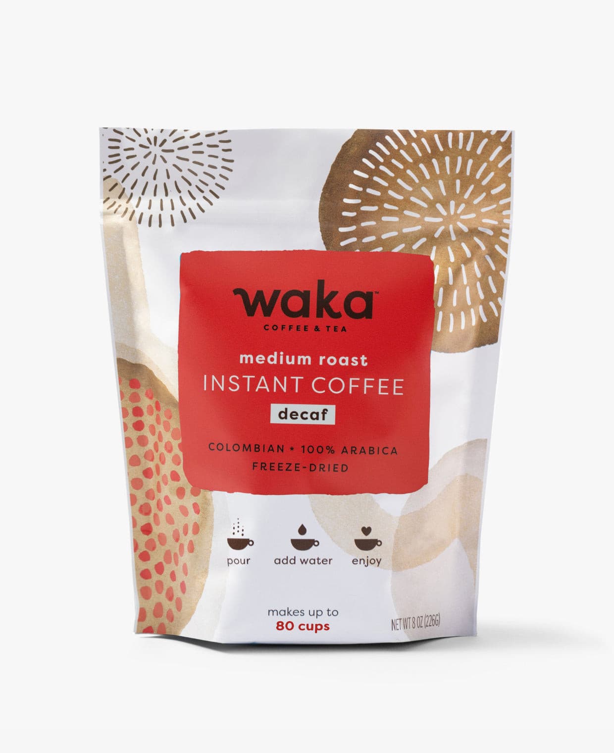 Waka | Medium Roast Colombian Decaf Instant Coffee 8 oz Bag