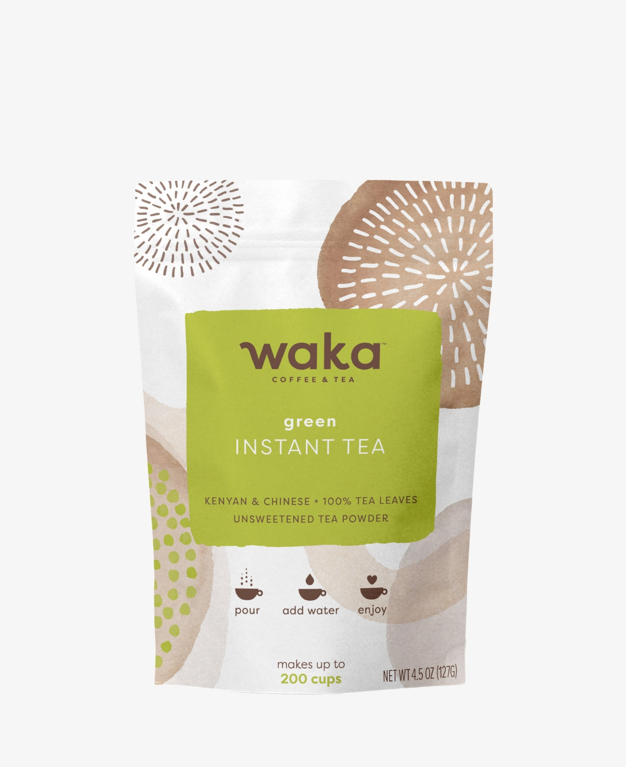 Unsweetened and Unflavored Kenyan & Chinese Green Instant Tea - 4.5 oz Bag for 50 Quarts or 200 Cups